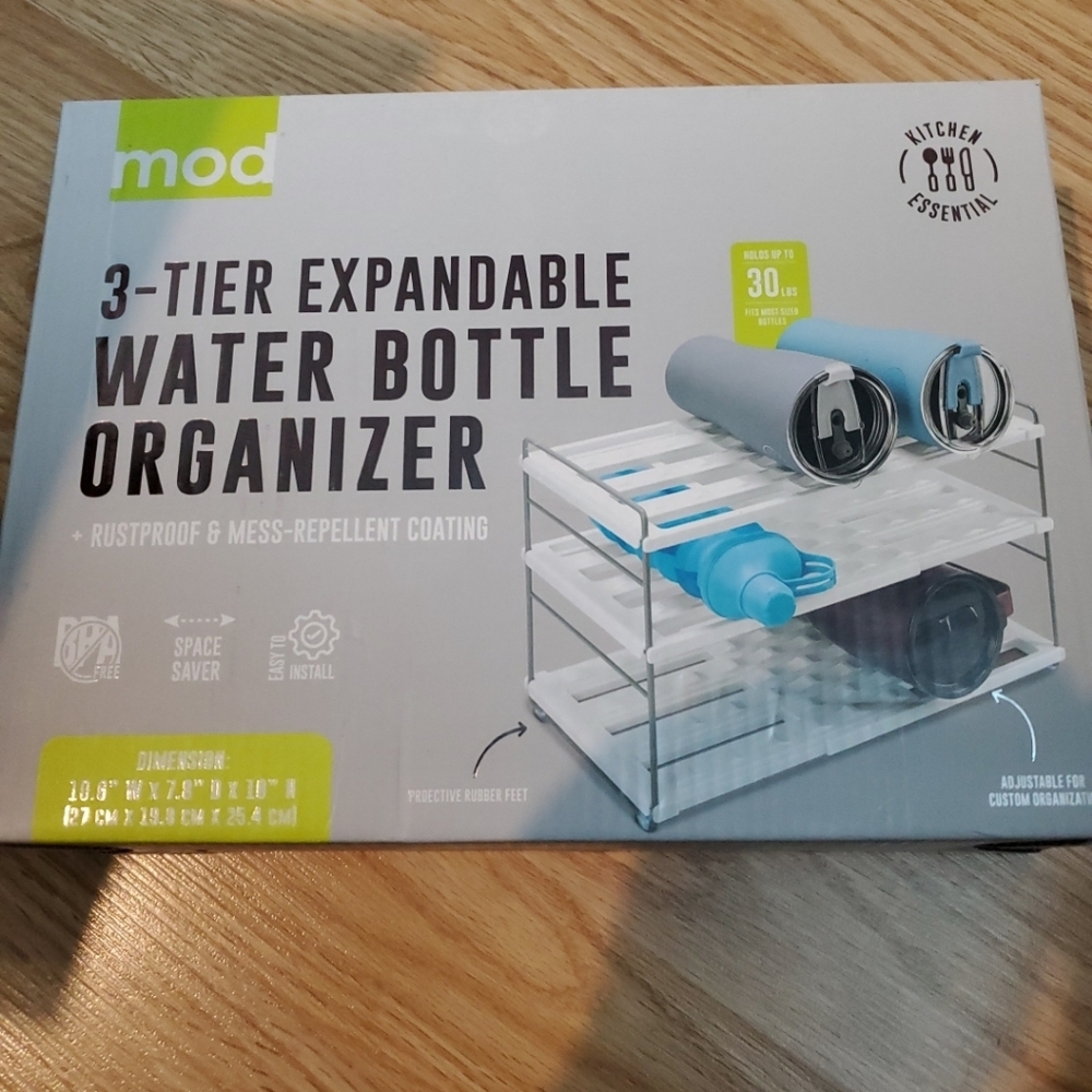 3-Tier Expandable Water Bottle Organizer - White